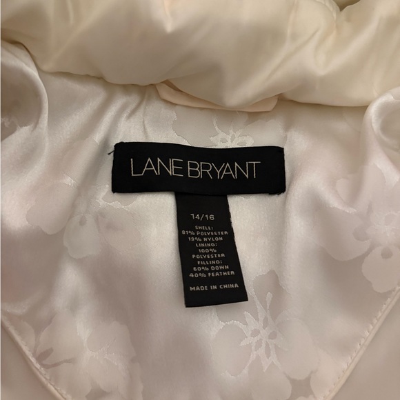 Lane Bryant Cream Puffer Jacket with Faux Fur Hood - Picture 6 of 6